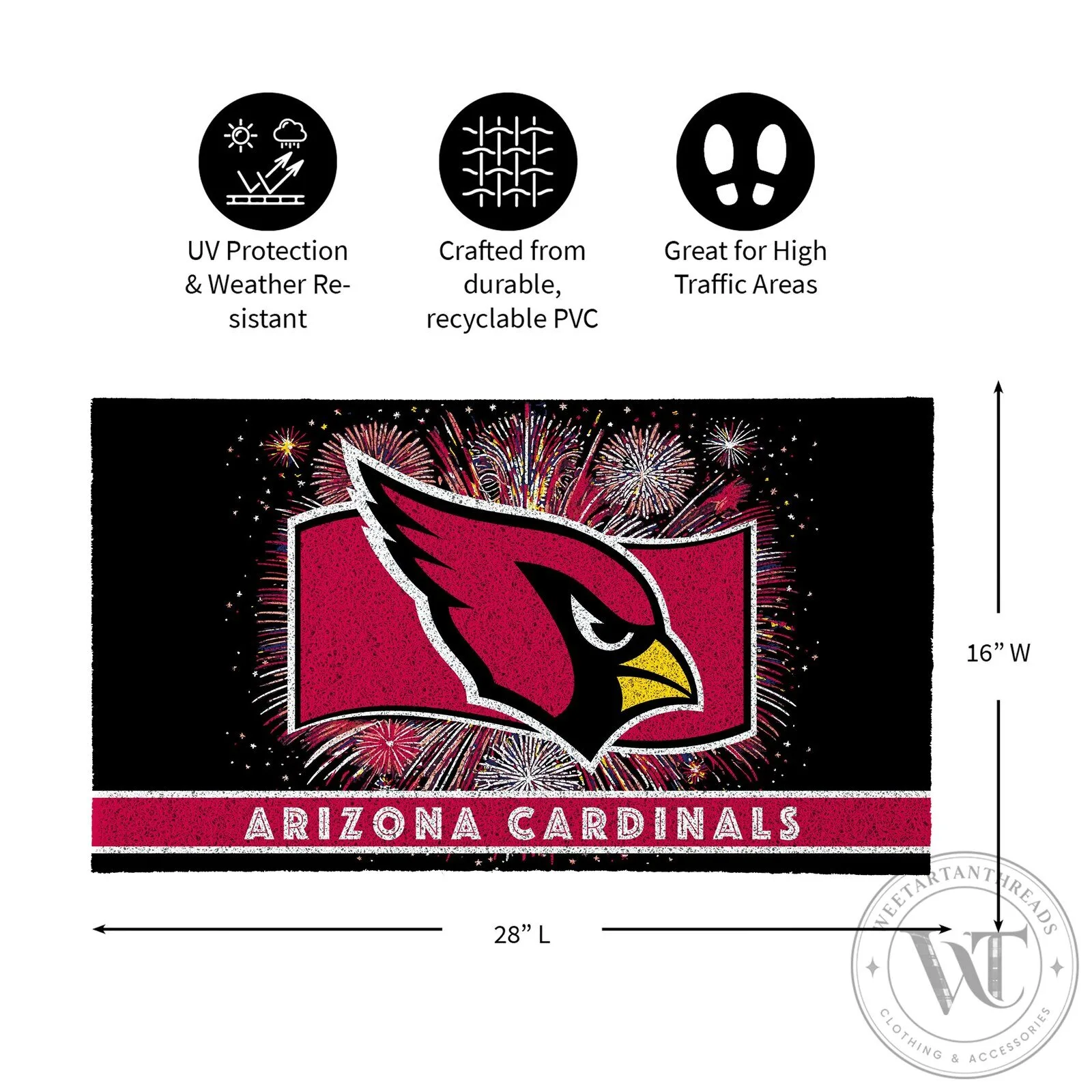 Arizona Cardinals Patriotic Fireworks Design Outdoor Welcome Doormat 11 Arizona Cardinals Patriotic Fireworks Design Outdoor Welcome Doormat