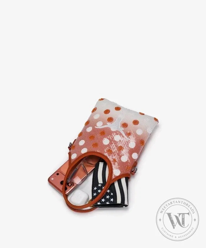 Texas Longhorns Burnt Orange Polka Dot Top Handle Crossbody Bag 13 Texas Longhorns Burnt Orange Polka Dot Top Handle Crossbody Bag