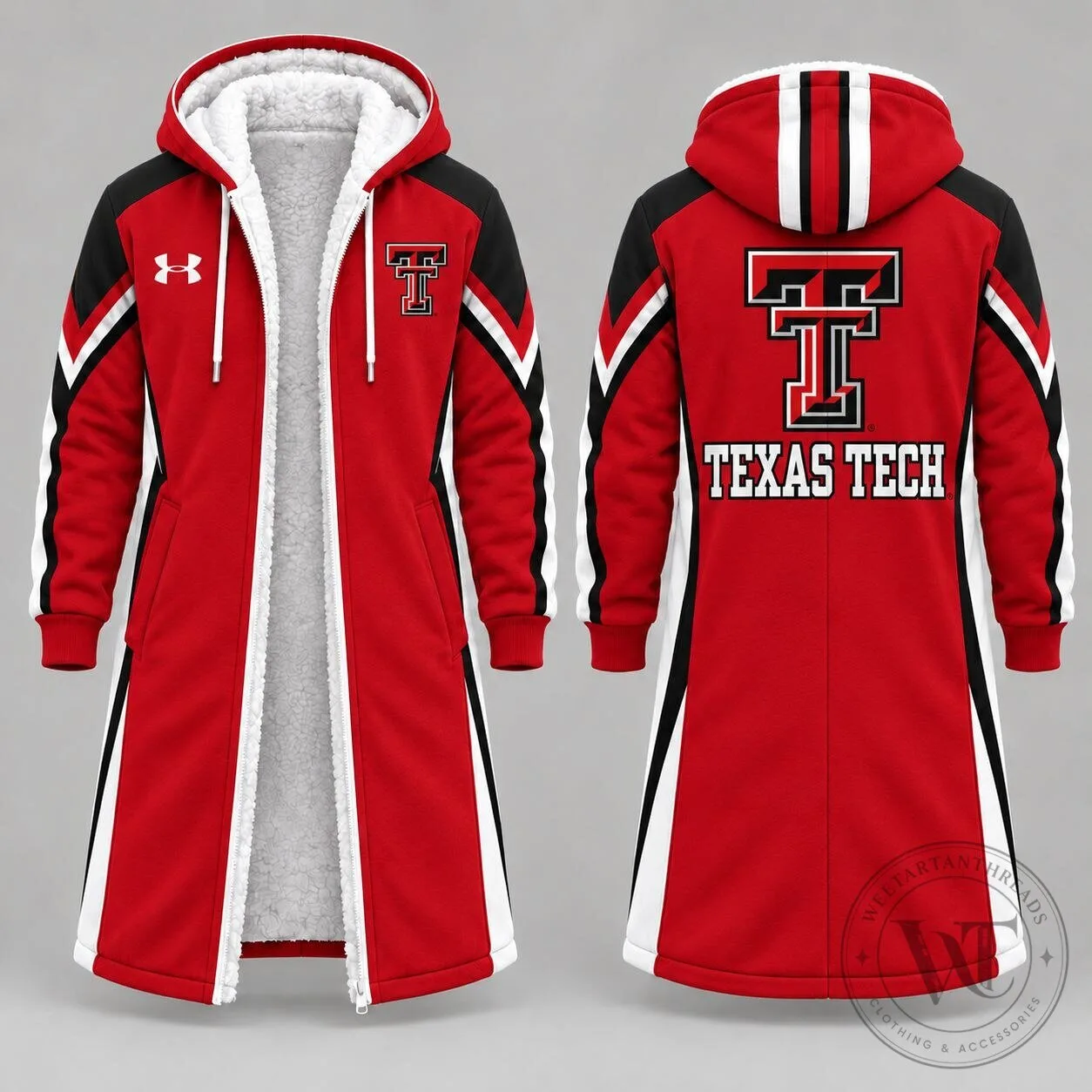 Texas Tech Red Raiders NCAA Game Day Long Hooded Sherpa Fleece Jacket