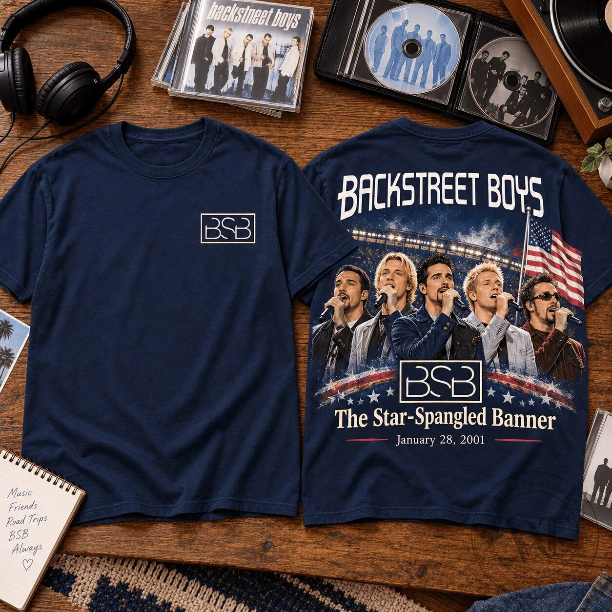 Backstreet Boys The Star-Spangled Banner January 28 2001 Concert T-Shirt