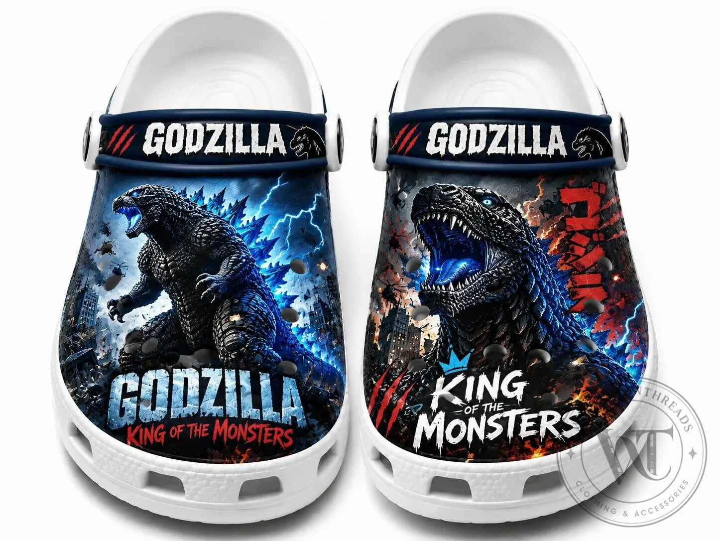 Godzilla King of the Monsters Kaiju Creature Black Clogs Shoes 9 Godzilla King of the Monsters Kaiju Creature Black Clogs Shoes